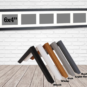 Multi Aperture Photo Frame. Holds Five 6x4 Photos. 90x15cm. Portrait and Landscape. Laser etched personalisation available - AFG29
