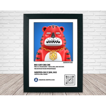 Your Own NFT Custom Print in a frame, NFT Wall Art with QR Code, Custom Print, Digital Art, A4 or A3