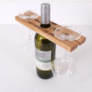 Personalised Wine Butler, Wooden bottle and glass holder. Ideal gift for couples, anniversary, wedding