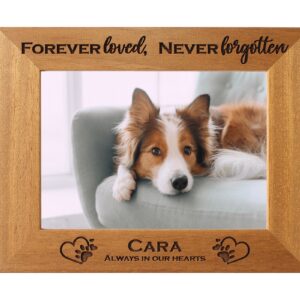 Personalised Pet Photo Frame, Pet dog cat Memorial frame, Portrait or landscape, wooden frame, 6 colours available and 12 sizes. (EF36)