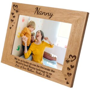 Personalised Photo Frame, Nanny, Grandma, Grandparents - Portrait or landscape - 6 colours available and 12 sizes (EF8)