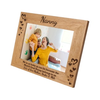 Personalised Photo Frame, Nanny, Grandma, Grandparents - Portrait or landscape - 6 colours available and 12 sizes (EF8)