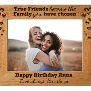 Personalised True Friends Photo Frame, True Friends become the family we choose, 6 colours available and 12 sizes (EF21)