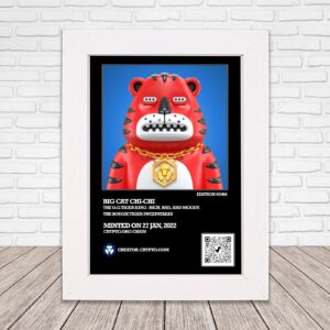 Your Own NFT Custom Print in a frame, NFT Wall Art with QR Code, Custom Print, Digital Art, A4 or A3