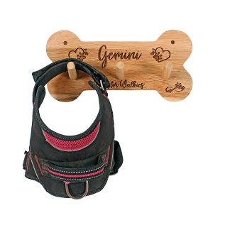 Personalised wooden dog lead holder, time for Walkies, wood dog lead hook, Dog lover gift, Bone shaped hook, Dog lead peg