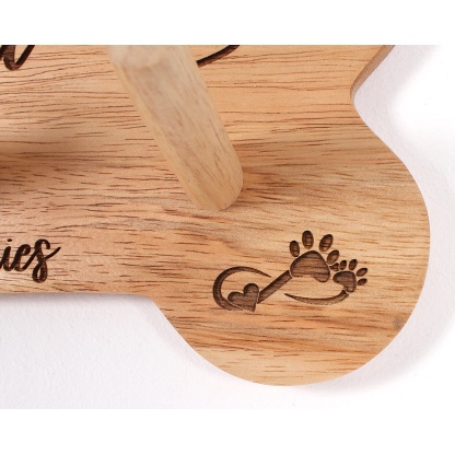 Personalised wooden dog lead holder, time for Walkies, wood dog lead hook, Dog lover gift, Bone shaped hook, Dog lead peg