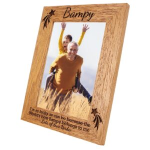 Personalised Grandad Photo Frame - Grandad/Gramps/Bampy - the worlds best grandad belongs to me - 6 colours - 12 sizes - real wood (EF14)