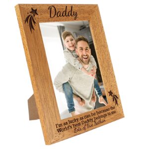 Dad/Daddy/Pa Personalised Photo Frame - the worlds best Dad/Daddy belongs to me - 6 colours available and 12 sizes - real wood (EF4)
