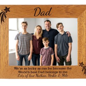 Dad/Daddy/Pa Personalised Photo Frame - the worlds best Dad/Daddy belongs to me - 6 colours available and 12 sizes - real wood (EF4)