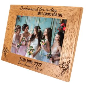 Bridesmaid gift, Personalised Photo Frame - Wedding - Bridesmaid - Maid of honour - best friend - 6 colours - 12 sizes (EF17)