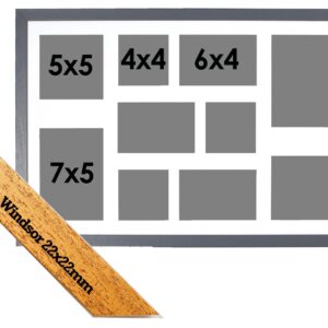 Multi Aperture Photo Frame. Holds Ten Photos. 60x40cm. Portrait and Landscape. Laser etched personalisation available - AFG12