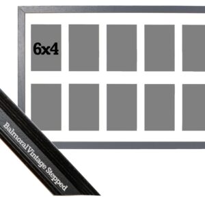 Multi Aperture Photo Frame. Holds Ten 6x4" Photos. 60x40cm. Portrait and Landscape. Laser etched personalisation available - AFG13