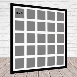 Multi Aperture Photo Frame. Holds 25 4x4" Photos. 60x60cm. Portrait and Landscape. Laser etched personalisation available - AFG2
