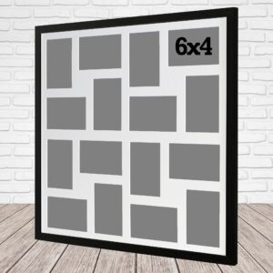 Multi Aperture Photo Frame that holds 16 6x4" Photos. 60x60cm. Laser etched personalisation available - AFG6