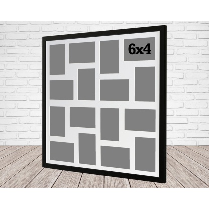 Multi Aperture Photo Frame that holds 16 6x4" Photos. 60x60cm. Laser etched personalisation available - AFG6