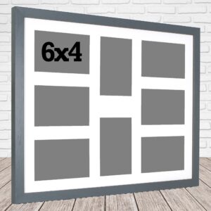 Multi Aperture Photo Frame. Holds 8 6x4" Photos. 50x40cm. Portrait and Landscape. Laser etched personalisation available - AFG9