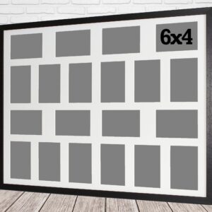 Multi Aperture Photo Frame. Holds 20 6x4" Photos. 80x60cm. Portrait and Landscape. Laser etched personalisation available - AFG22