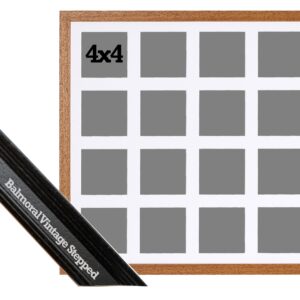 Multi Aperture Photo Frame. Holds 16 4x4" Photos. 50x50cm. Portrait and Landscape. Laser etched personalisation available - AFG26