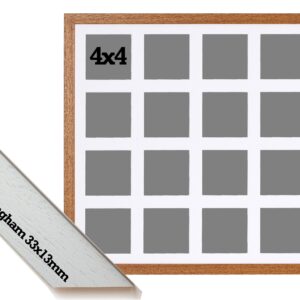 Multi Aperture Photo Frame. Holds 16 4x4" Photos. 50x50cm. Portrait and Landscape. Laser etched personalisation available - AFG26