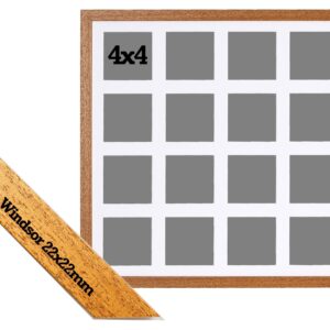 Multi Aperture Photo Frame. Holds 16 4x4" Photos. 50x50cm. Portrait and Landscape. Laser etched personalisation available - AFG26