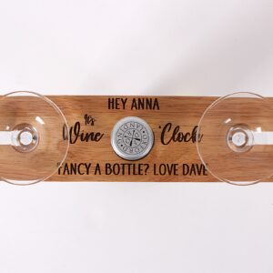 Personalised Wine Butler, Wooden bottle and glass holder. Ideal gift for couples, anniversary, wedding