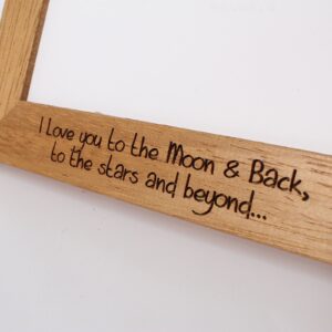 Personalised Mum Photo Frame, 'Mum I love you to the moon and back' Portrait or landscape - 6 colours available and 12 sizes (EF22)