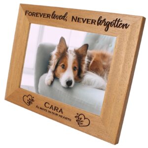 Personalised Pet Photo Frame, Pet dog cat Memorial frame, Portrait or landscape, wooden frame, 6 colours available and 12 sizes. (EF36)