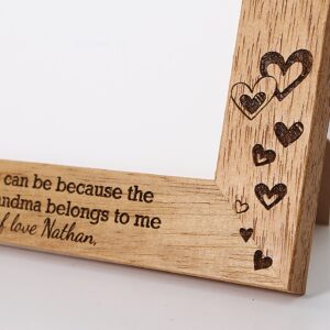 Personalised Photo Frame, Nanny, Grandma, Grandparents - Portrait or landscape - 6 colours available and 12 sizes (EF8)