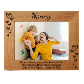Personalised Photo Frame, Nanny, Grandma, Grandparents - Portrait or landscape - 6 colours available and 12 sizes (EF8)