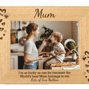 Personalised Photo Frame, Mum, Mummy, Mother's Day- Portrait or landscape - 6 colours available and 12 sizes (EF9)