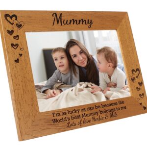 Personalised Photo Frame, Mum, Mummy, Mother's Day- Portrait or landscape - 6 colours available and 12 sizes (EF9)