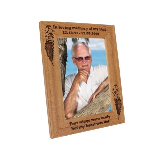 Personalised Memorial photo frame, Memorial Frame - Portrait or landscape - 6 colours available and 12 sizes (EF15)