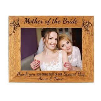 Personalised Mother of the bride Photo Frame - Wedding - Portrait or landscape - 6 colours available and 12 sizes (EF45)