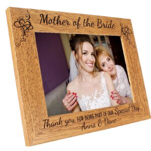Personalised Mother of the bride Photo Frame - Wedding - Portrait or landscape - 6 colours available and 12 sizes (EF45)