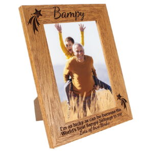 Personalised Grandad Photo Frame - Grandad/Gramps/Bampy - the worlds best grandad belongs to me - 6 colours - 12 sizes - real wood (EF14)