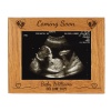 Baby Scan Personalised Photo Frame - Birth announcement - Coming Soon - 6 colours available and 12 sizes - real wood - (EF46)