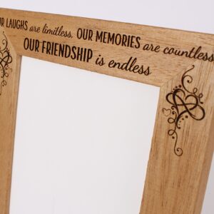 Personalised Photo Frame for Best Friends, Happy Birthday Frame, includes Our laughs are limitless quote - 6 colours - 12 sizes (EF18)