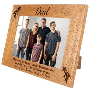 Dad/Daddy/Pa Personalised Photo Frame - the worlds best Dad/Daddy belongs to me - 6 colours available and 12 sizes - real wood (EF4)