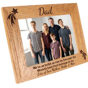 Dad/Daddy/Pa Personalised Photo Frame - the worlds best Dad/Daddy belongs to me - 6 colours available and 12 sizes - real wood (EF4)