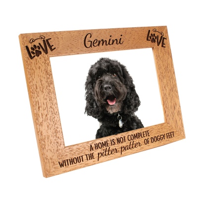 Personalised Pet Photo Frame - Dog - Cat - Pet frame - A home is not complete without - Portrait or landscape - 6 colours - 12 sizes (EF32)