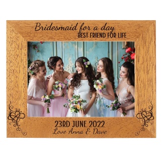 Bridesmaid gift, Personalised Photo Frame - Wedding - Bridesmaid - Maid of honour - best friend - 6 colours - 12 sizes (EF17)