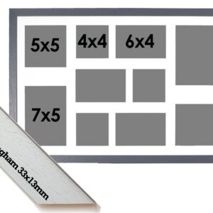 Multi Aperture Photo Frame. Holds Ten Photos. 60x40cm. Portrait and Landscape. Laser etched personalisation available - AFG12