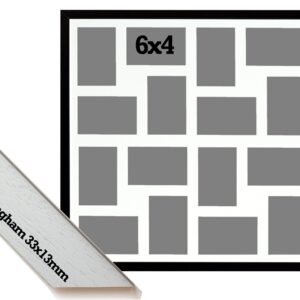 Multi Aperture Photo Frame that holds 16 6x4" Photos. 60x60cm. Laser etched personalisation available - AFG6