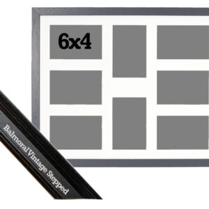 Multi Aperture Photo Frame. Holds 8 6x4" Photos. 50x40cm. Portrait and Landscape. Laser etched personalisation available - AFG9