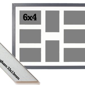 Multi Aperture Photo Frame. Holds 8 6x4" Photos. 50x40cm. Portrait and Landscape. Laser etched personalisation available - AFG9