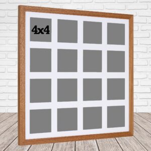 Multi Aperture Photo Frame. Holds 16 4x4" Photos. 50x50cm. Portrait and Landscape. Laser etched personalisation available - AFG26