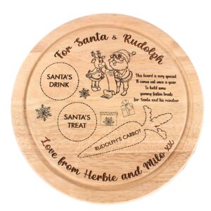 Children's Christmas Eve plate, NEW 2022 Design, Santa plate, Wooden Snack And Drink Board, Santa treat plate