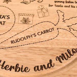 Children's Christmas Eve plate, NEW 2022 Design, Santa plate, Wooden Snack And Drink Board, Santa treat plate