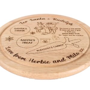 Children's Christmas Eve plate, NEW 2022 Design, Santa plate, Wooden Snack And Drink Board, Santa treat plate