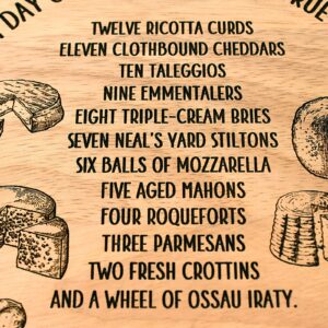 Cheese Board - Perfect gift for Cheesemas, Christmas cheese board, 12 days of cheesemas, Ideal Christmas gift